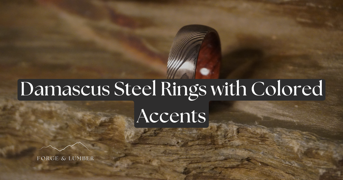 Unveiling the Allure: How Damascus Steel Rings with Coloured Accents Redefine Wedding Bands