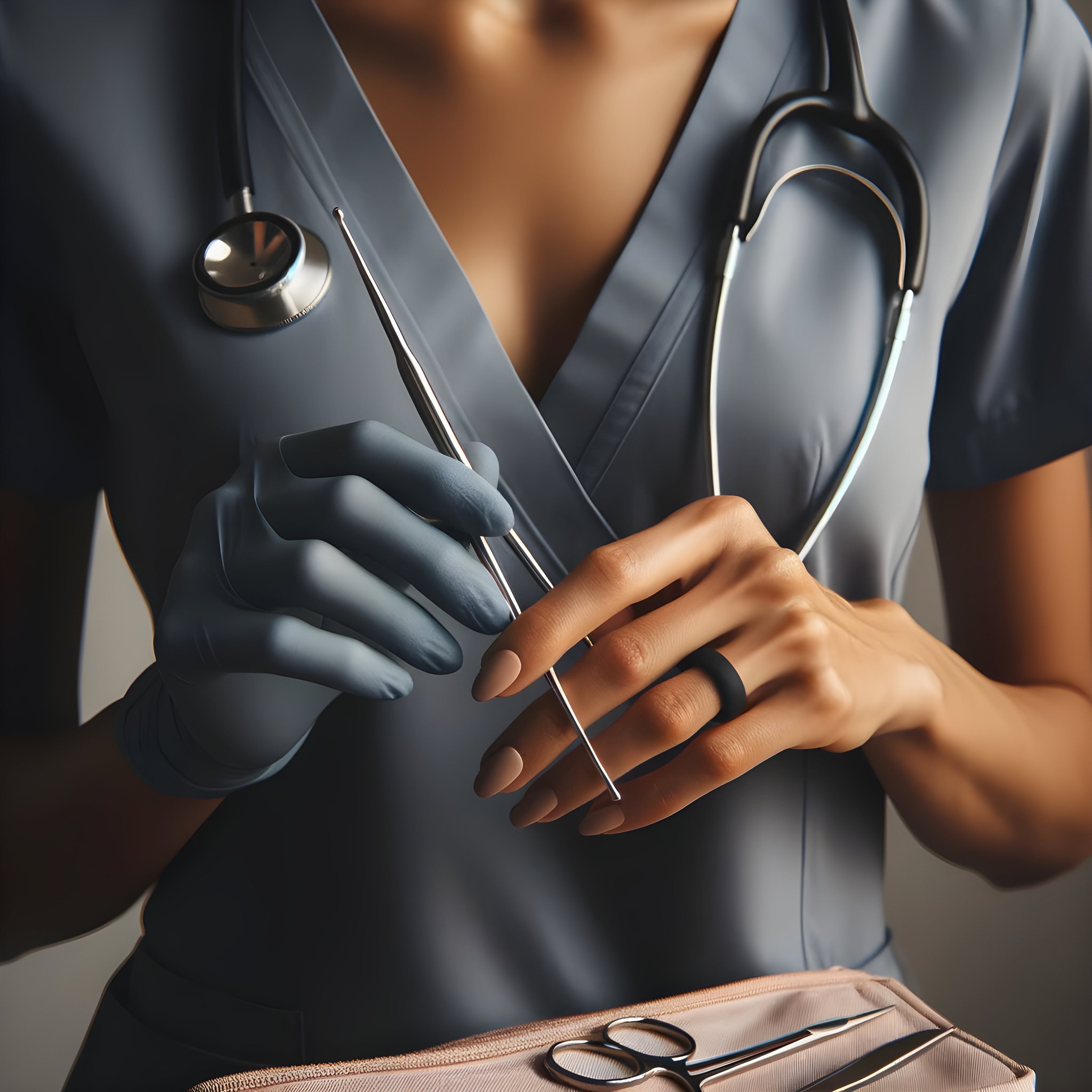 nurse wearing a silicone ring