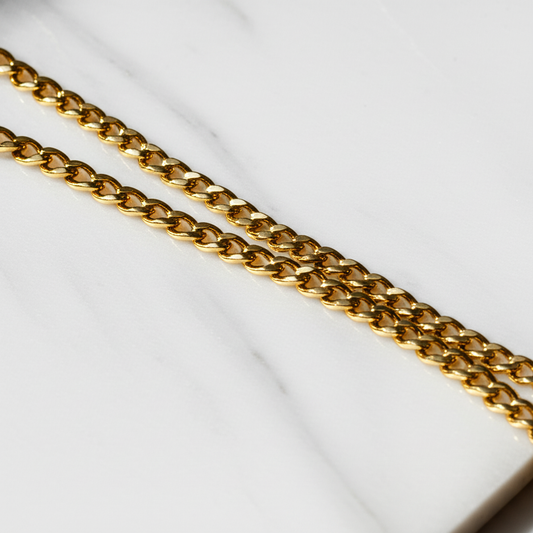 Chunky Gold Chain Necklace 18K Plated Tarnish Free Waterproof