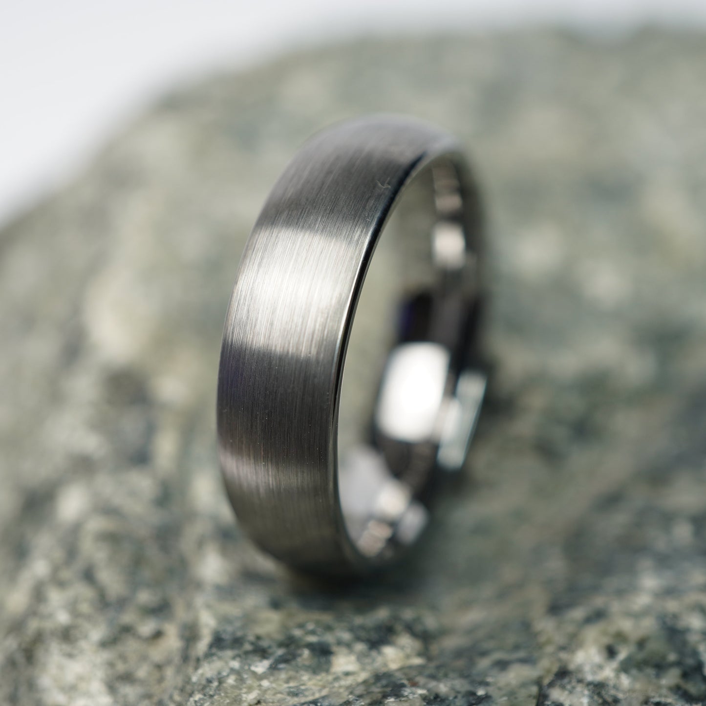 6mm aerospace-grade tungsten men's ring in a brushed finish by Forge and Lumber