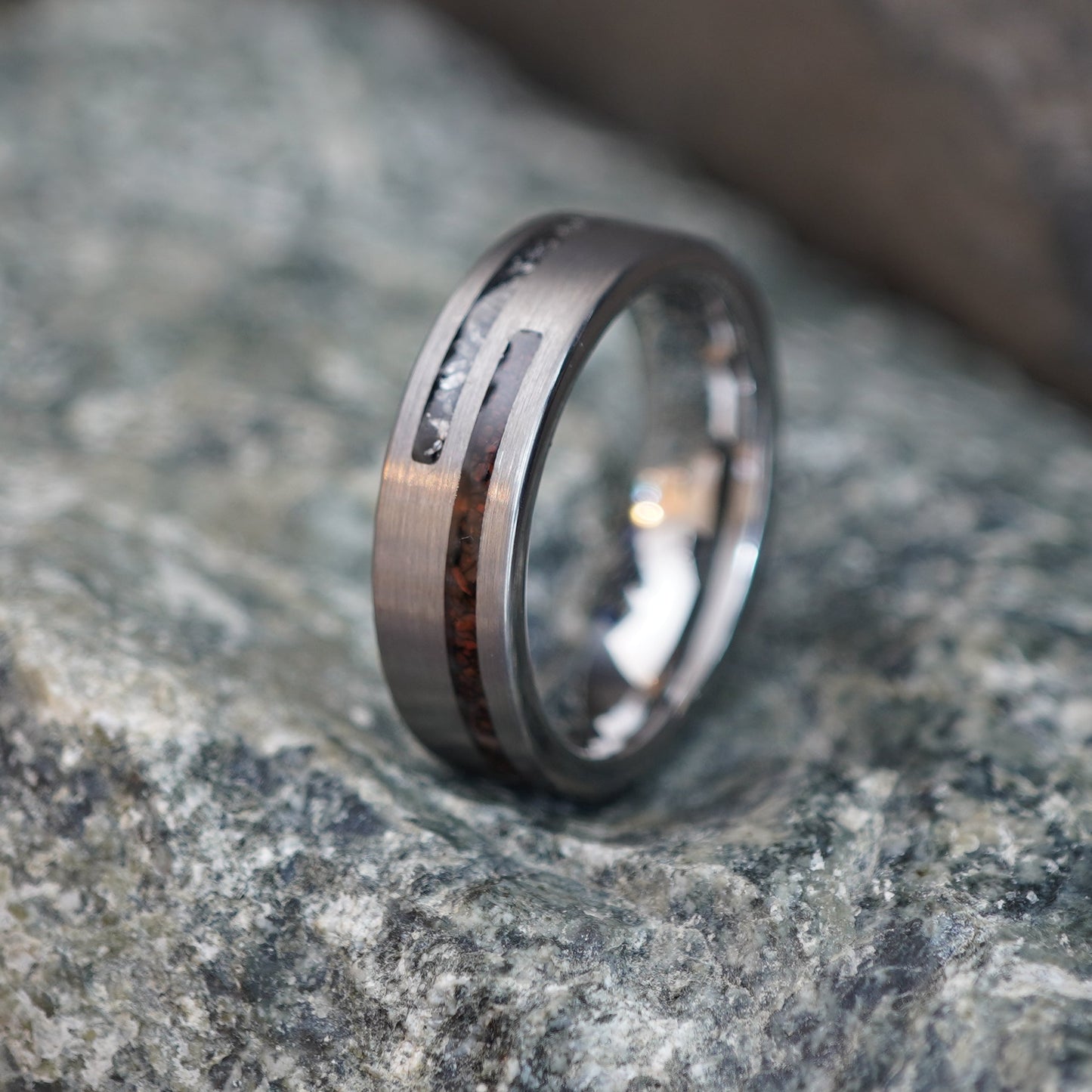 Silver 6mm men's comfort band ring by Forge and Lumber, featuring a polished finish.