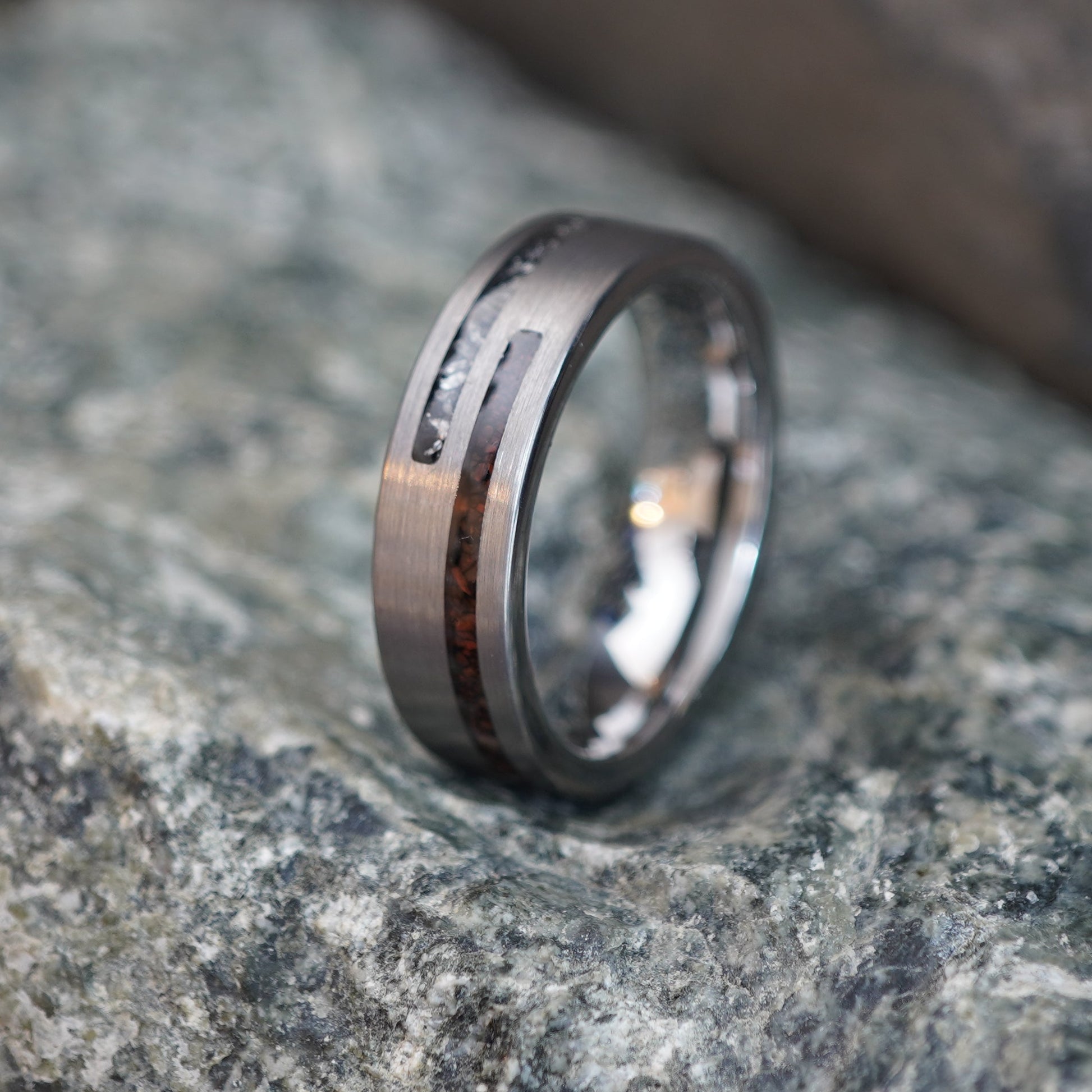 Silver 6mm men's comfort band ring by Forge and Lumber, featuring a polished finish.