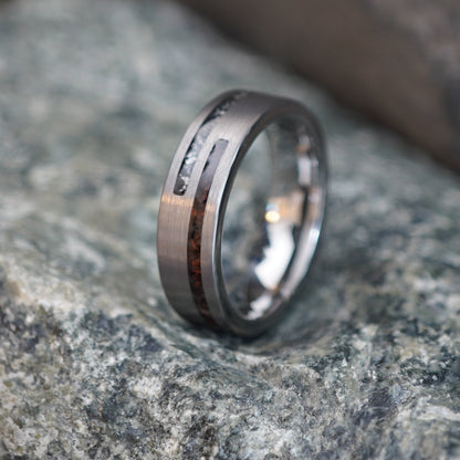Silver 6mm men's comfort band ring by Forge and Lumber, featuring a polished finish.