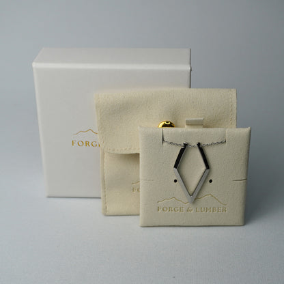 18K gold plated ring holder necklace with adjustable chain, anti-tarnish finish by Forge and Lumber