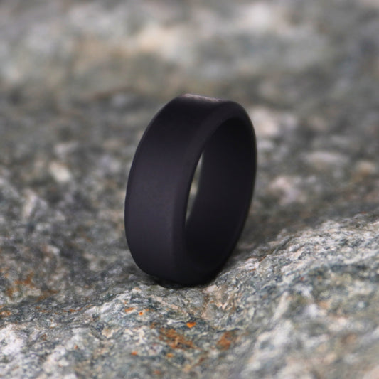 Forge and Lumber Black Bevelled Edge Silicone Ring