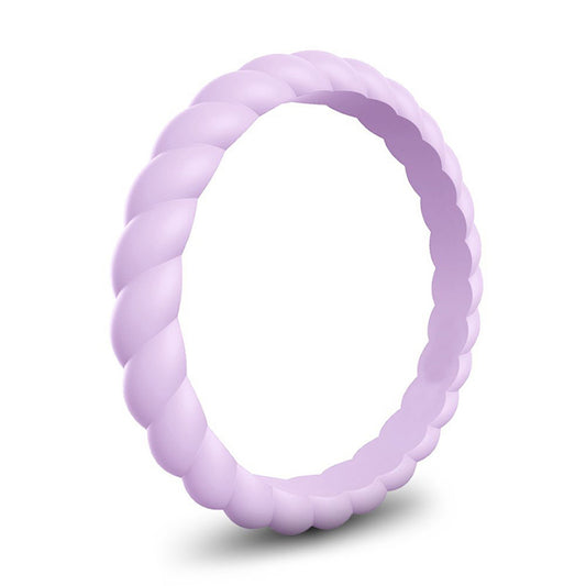 Braided Stackable Silicone Ring - Blossom Pink