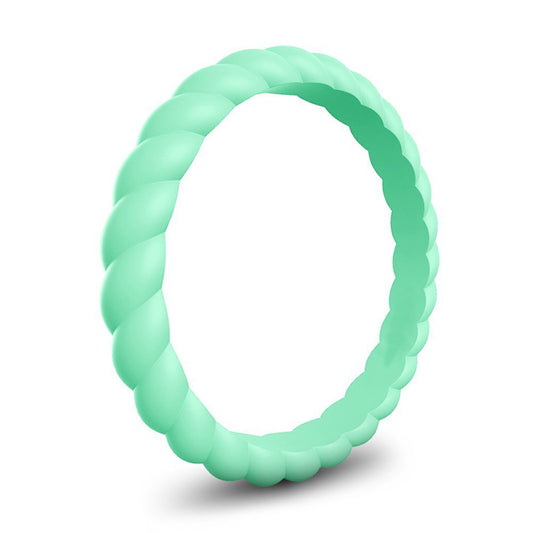 Braided Stackable Silicone Ring - Meadow Mint