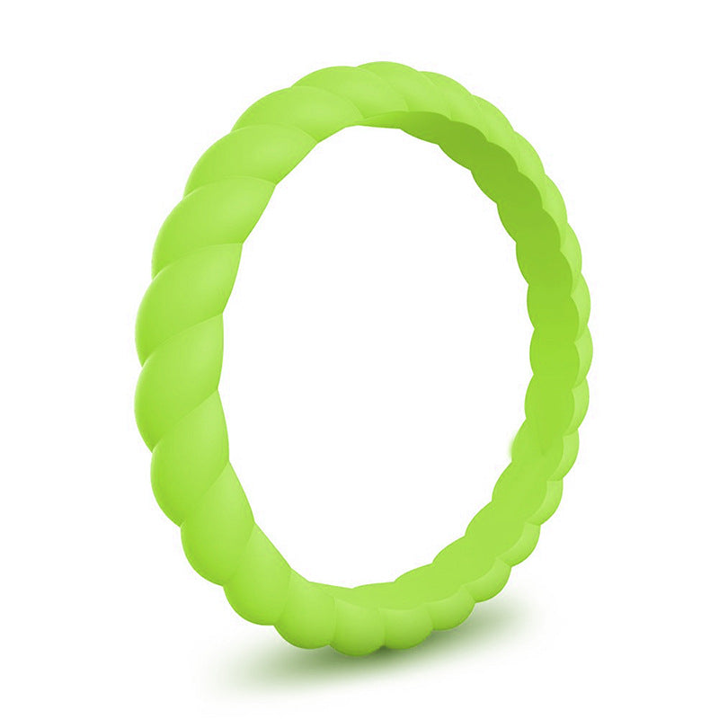 Braided Stackable Silicone Ring - Zesty Lime