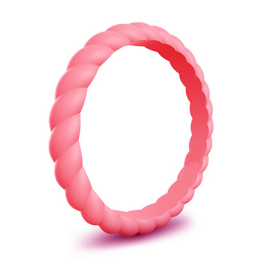 Braided Stackable Silicone Ring - Watermelon