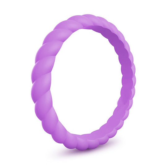 Braided Stackable Silicone Ring - Pearlescent Purple
