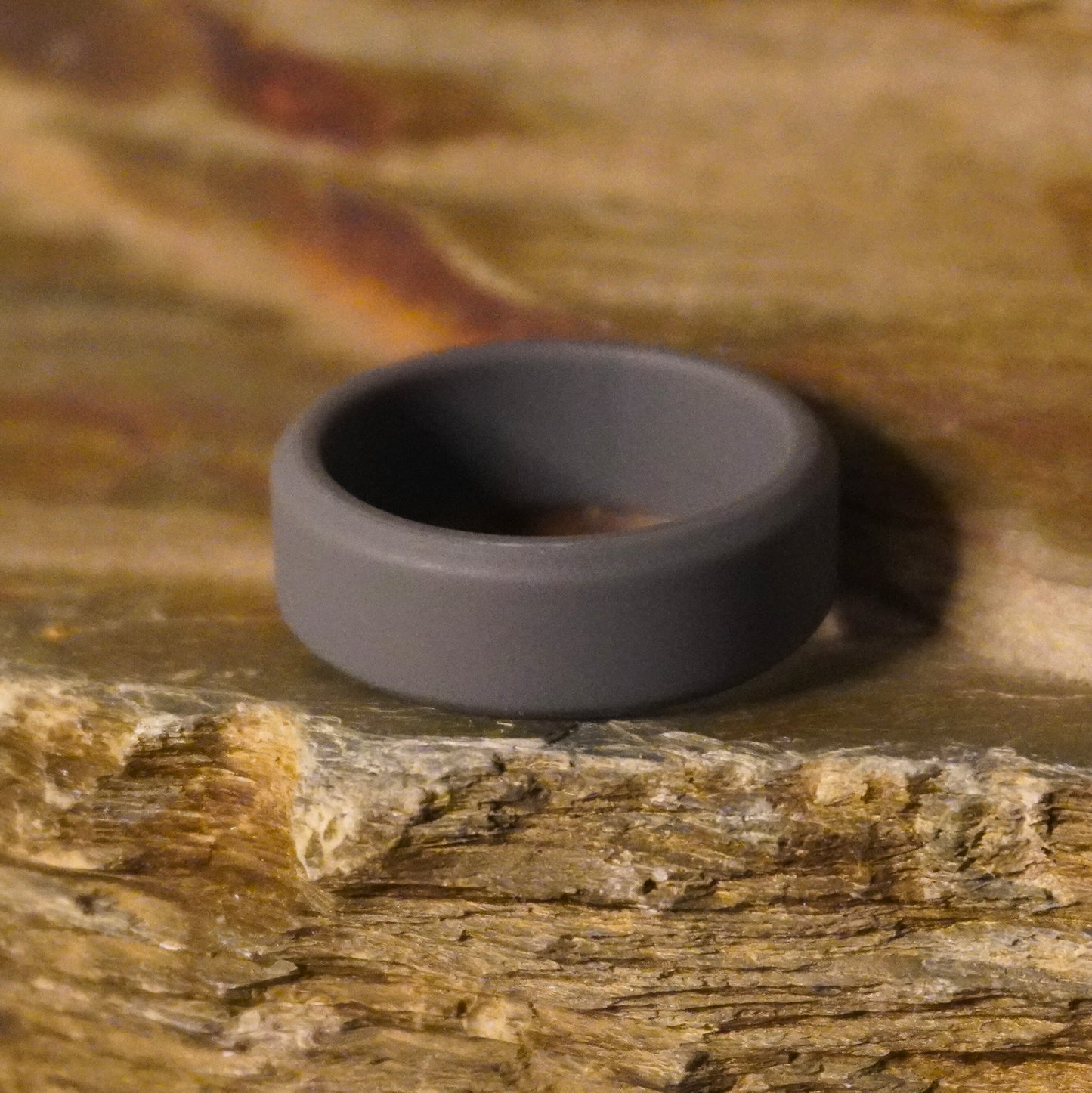 Forge and Lumber Dark Grey Bevelled Edge Silicone Ring