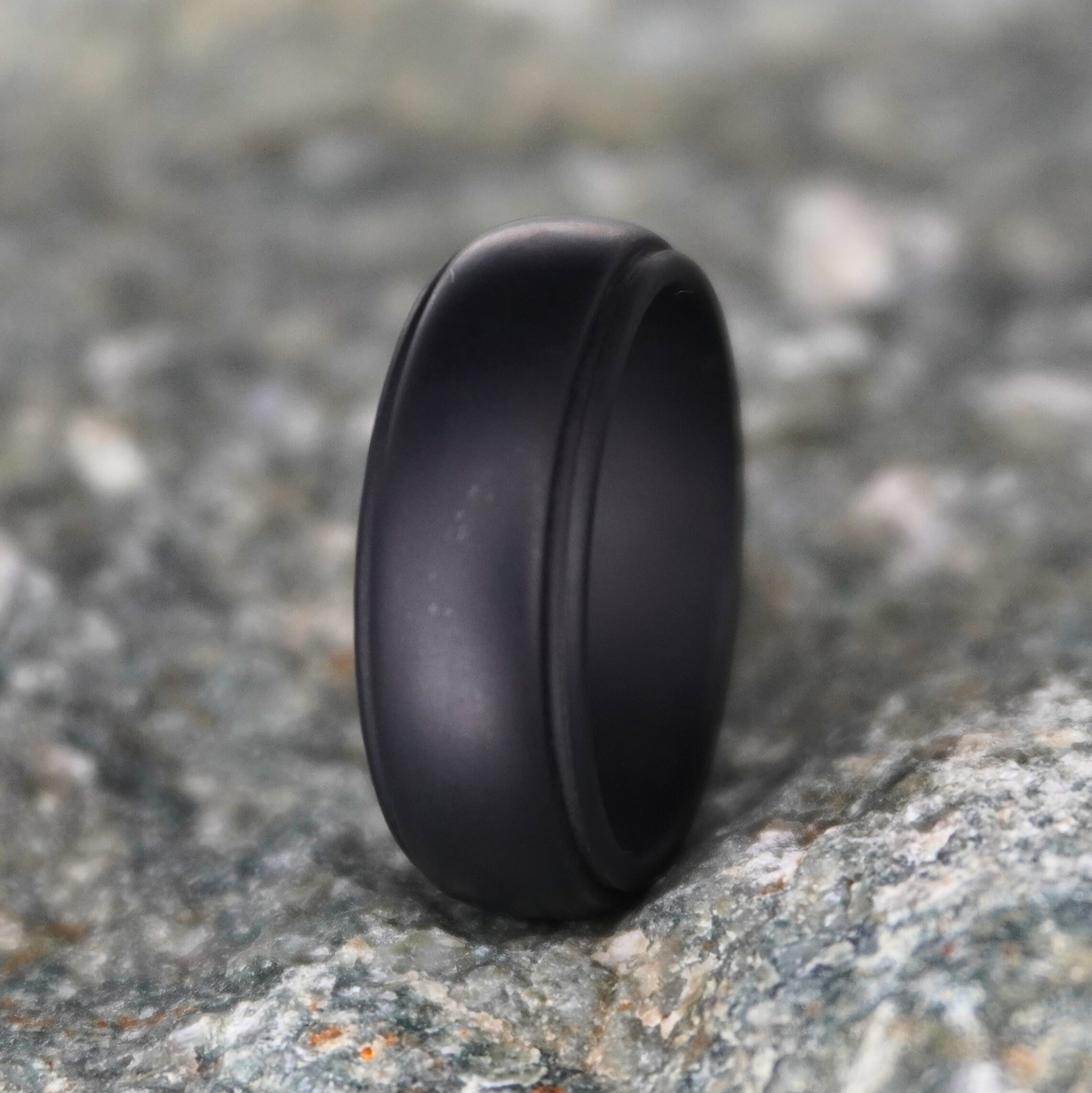 Rubber black clearance wedding band