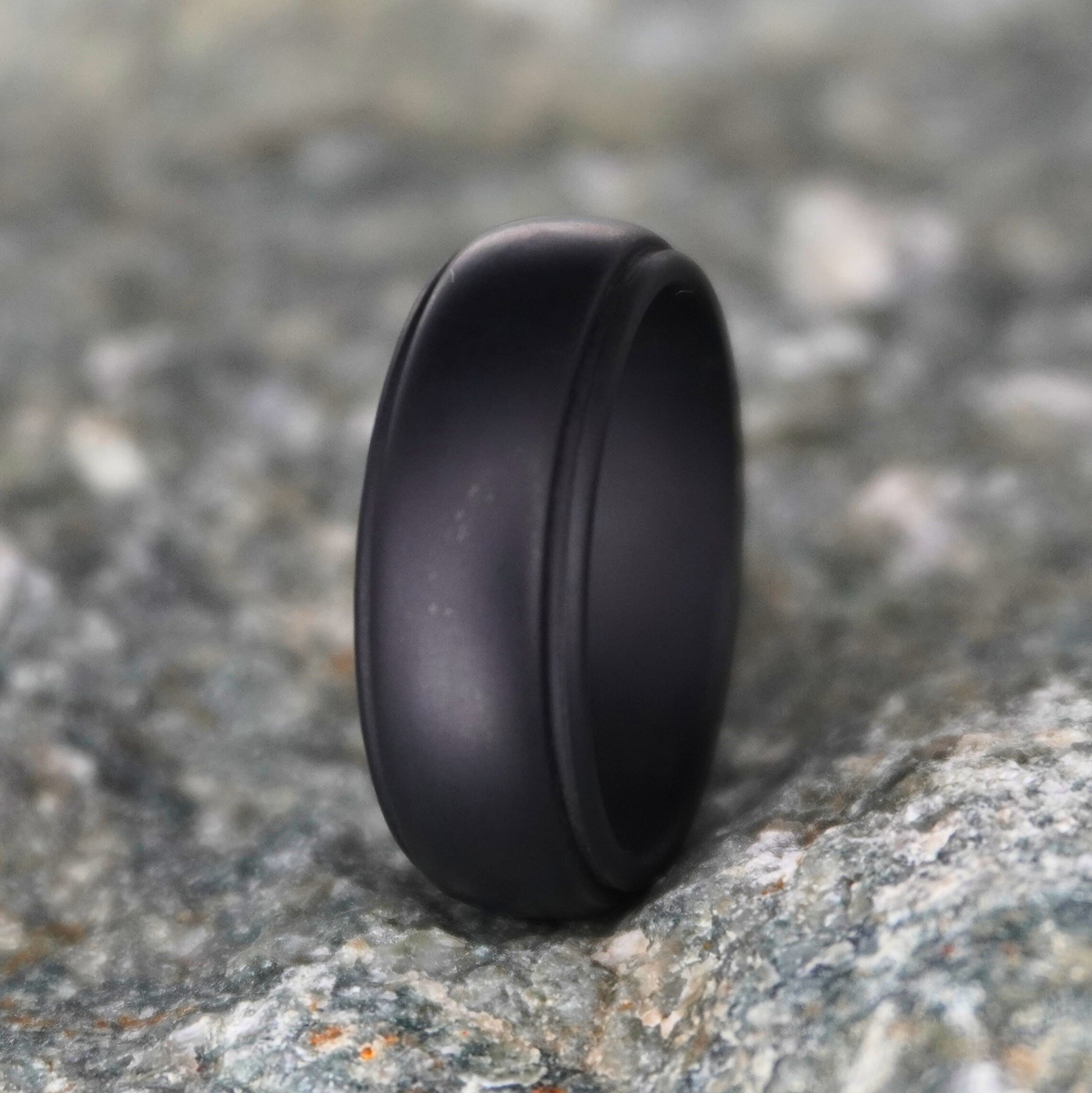 Black Silicone Wedding Band Affordable Durable Forge