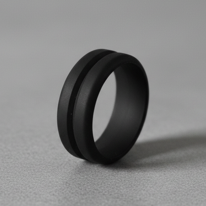 Cylch Silicone Silicone Forge a Lumber Black Groove Sengl