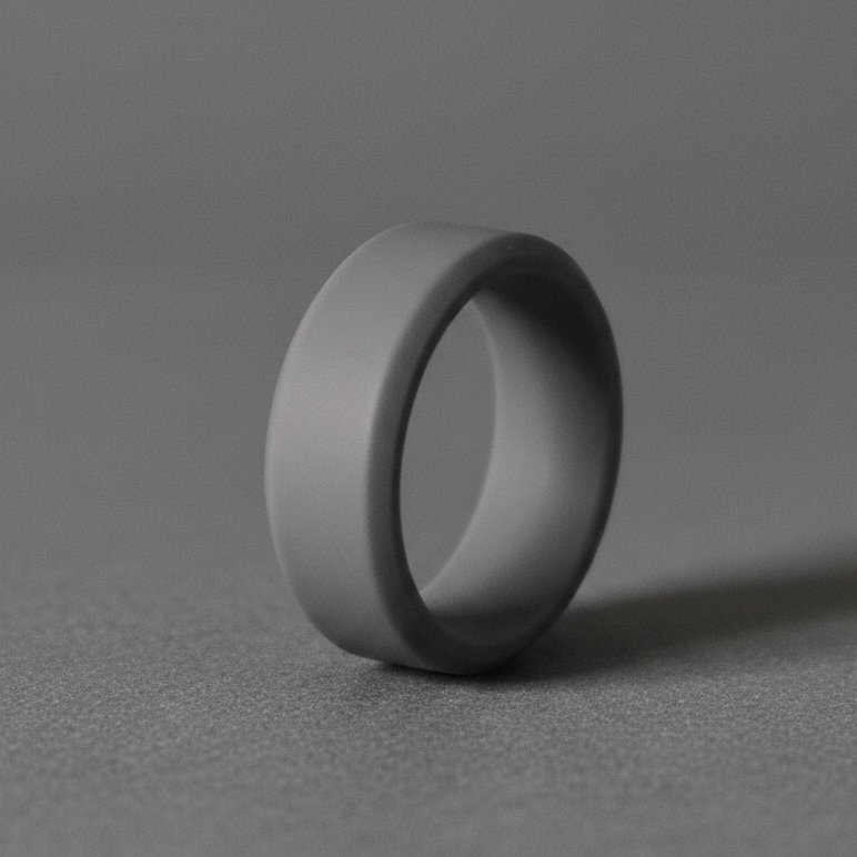 Forgia e legname grigio scuro con bordo smussato anello in silicone