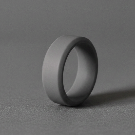 Forge and Lumber Premium Dark Grey Bevelled Silicone Ring 8mm