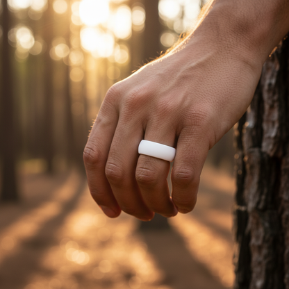 Forge & Lumber White Domed Silicone Wedding Ring - 8.7mm