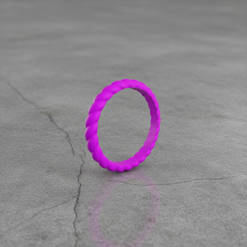 Purple Pinnacle Silicone Ring 3mm Braided Stackable Wedding Band