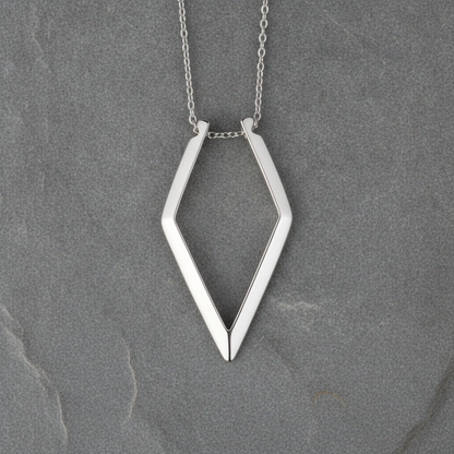 Ring holder necklace shown close up