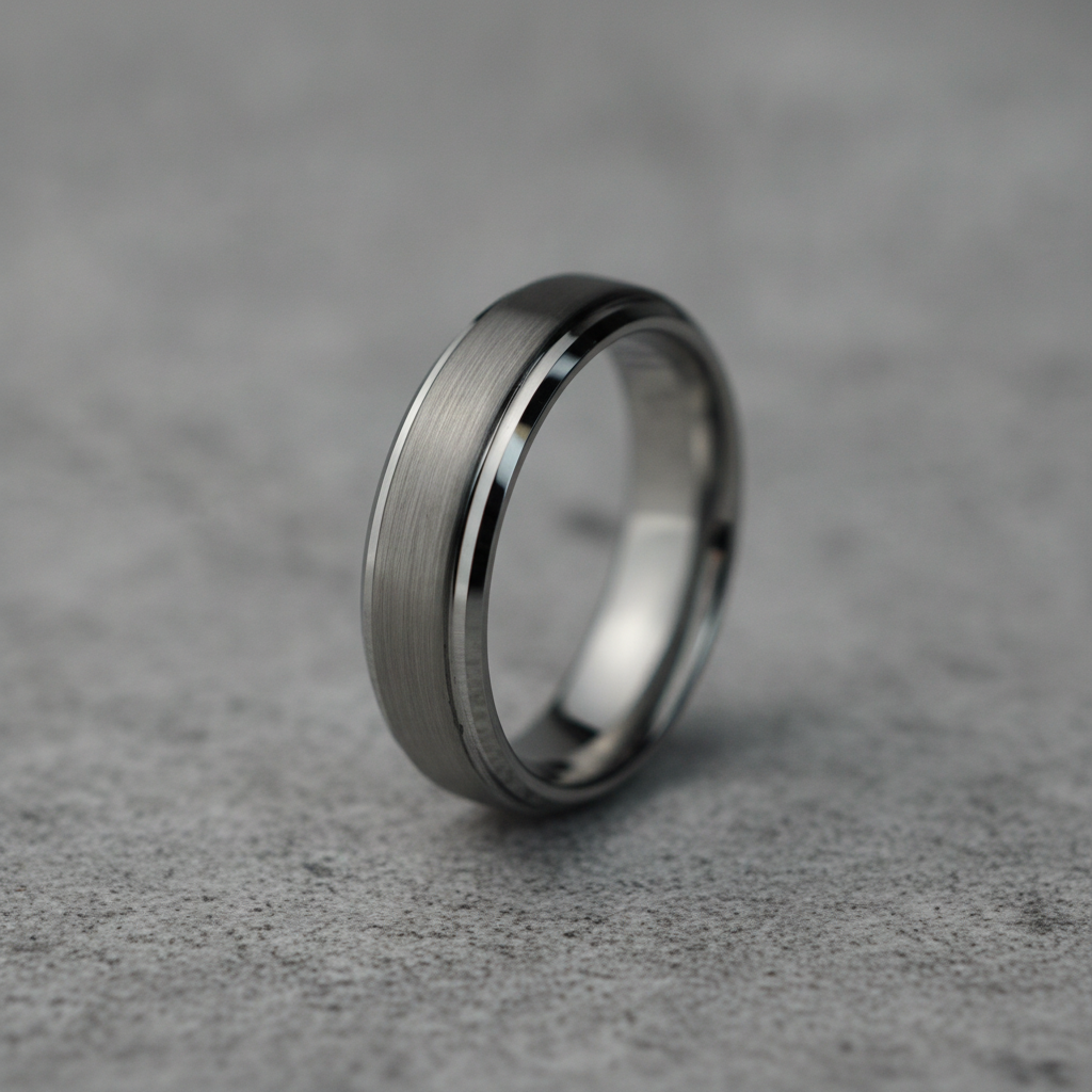 The Keystone 6mm, a bevelled tungsten band
