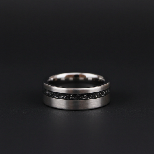 Forge and Lumber Nova 8mm: A durable, bestselling ring with a cosmic design.